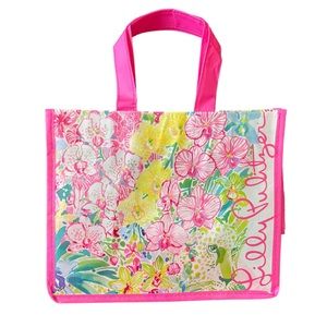 🌸 Lilly Pulitzer Reusable Plastic Tote / Shopping Bag - Small